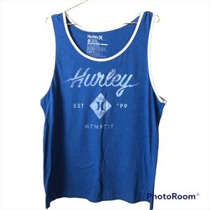Hurley Tank Top Muscle Tee Blue and White Size XXL